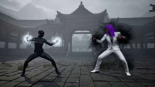 Combat Scene with Energy Clash
