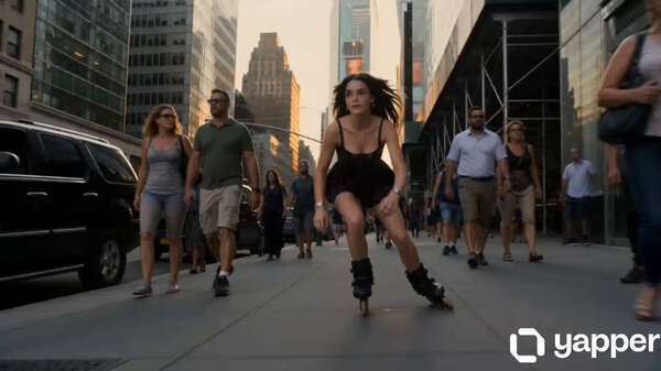 Roller Skater NYC Street Chase