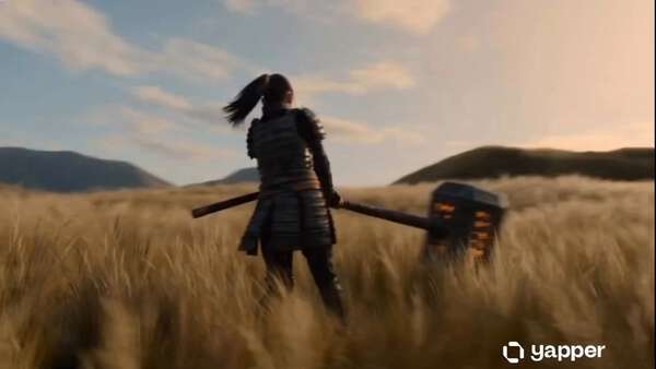 Epic Fantasy Warrior vs Dragon Battle