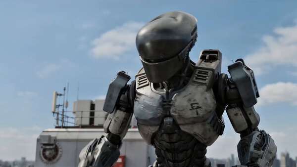 Kick and Spear Combat with Alien Robot