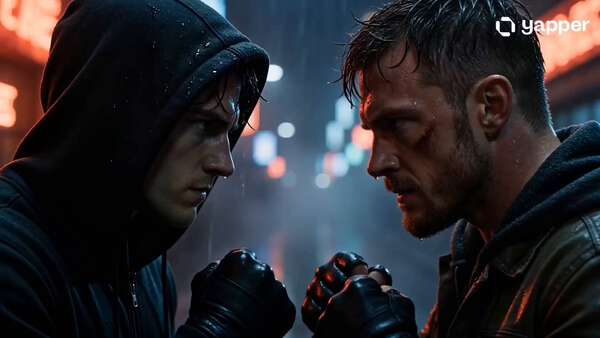 Urban Rain Night Fight Scene
