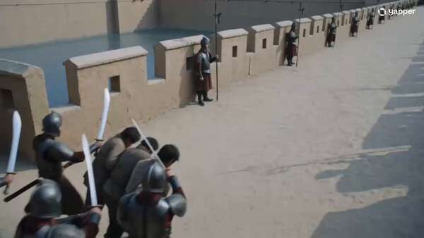 Fortress Wall Prisoners Escort