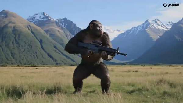 Giant Ape vs Dinosaurs Battlefield