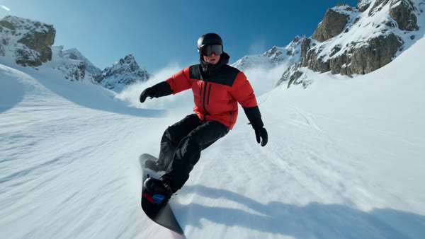 Snowboarder Avalanche Chase