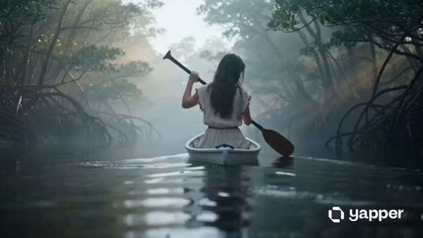 Rowing Through Misty River