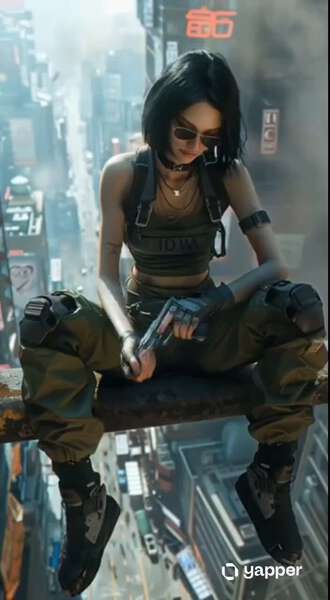 Cyberpunk Megacity Freefall