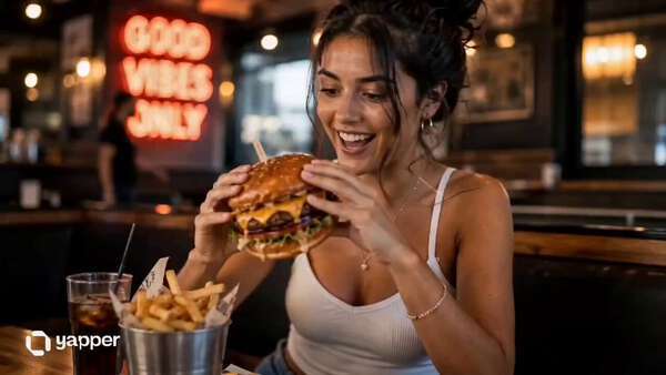 UGC Cheeseburger ASMR Food Advertisement