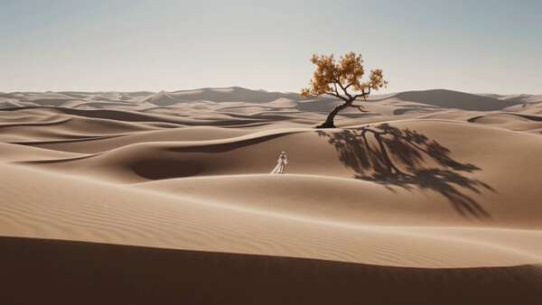 Dreamlike Desert Figure