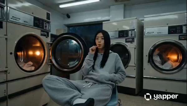 Hero in Laundromat with Lollipop