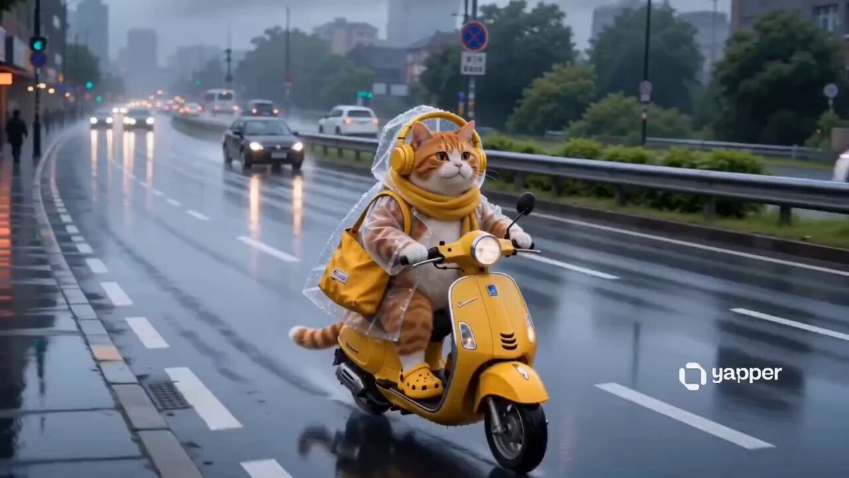 Cozy Orange Cat Rainy Day