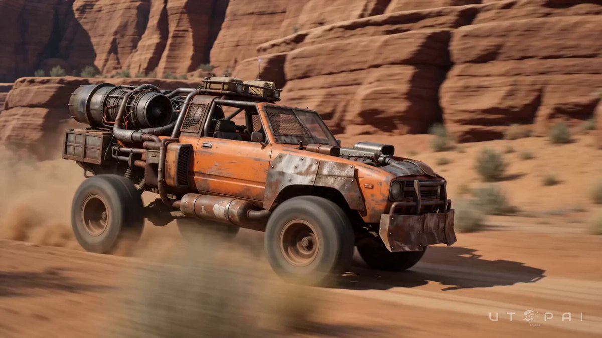 Futuristic Desert Canyon Chase Adventure