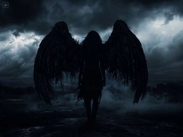 Winged Figure Dark Fantasy