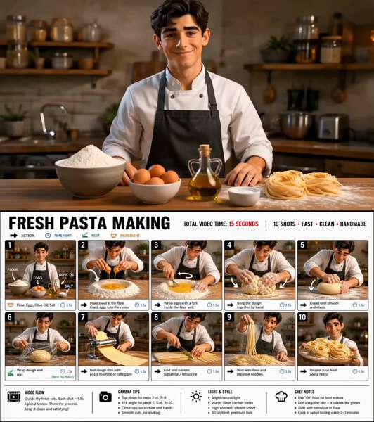 Pasta Pomodoro Cinematic Cooking Reel