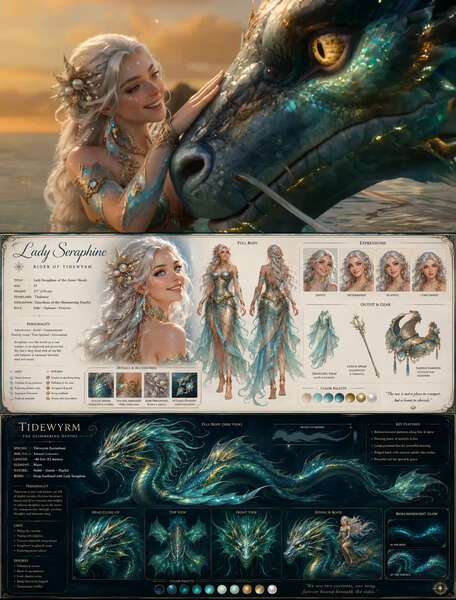 Lady Seraphine and Tidewyrm Animation