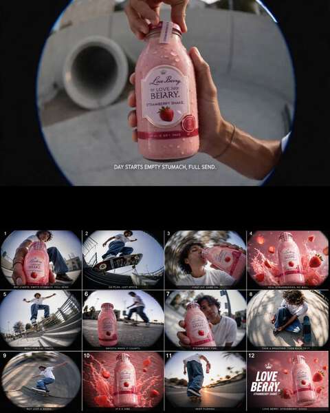 Strawberry Shake Energy Drink Commercial