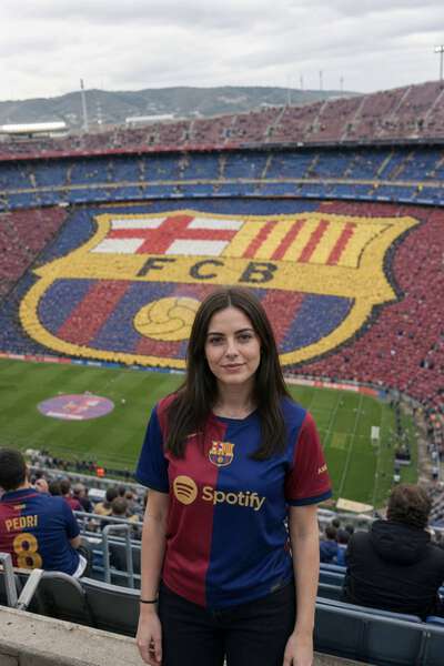 Barcelona Stadium Fan Portrait