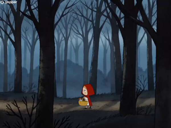 Red Riding Hood Cartoon Forest Story