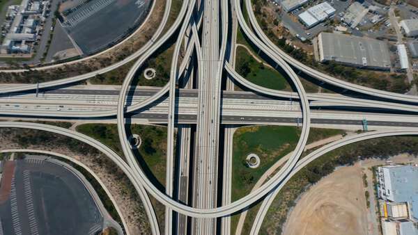 Freeway Aerial Illusion Zoom
