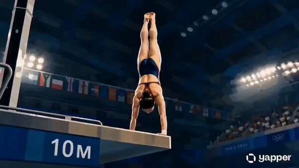 Olympic Diver Digital Painting Sequence