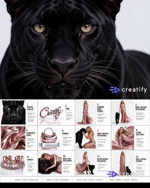 12-Shot Luxury Fashion Film with Panther
