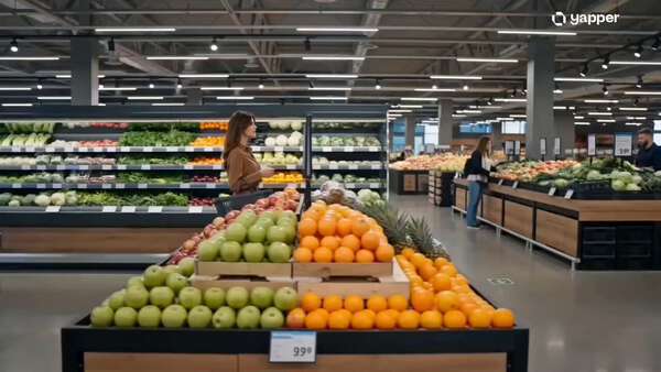 Elegant Woman Shopping for Groceries