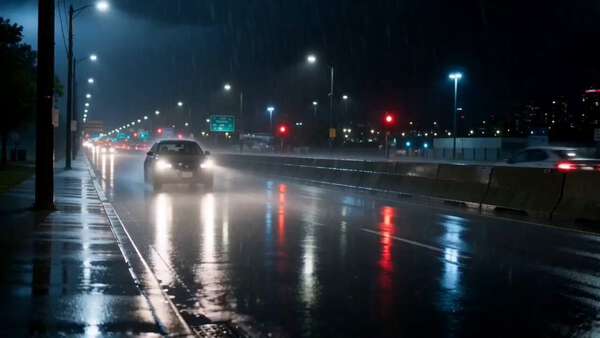 Rainy City Drive Home