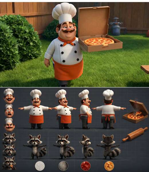 Pizza Chef vs Raccoon Tug of War