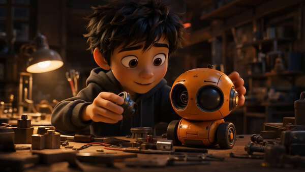 The Curious Robot and His Boy