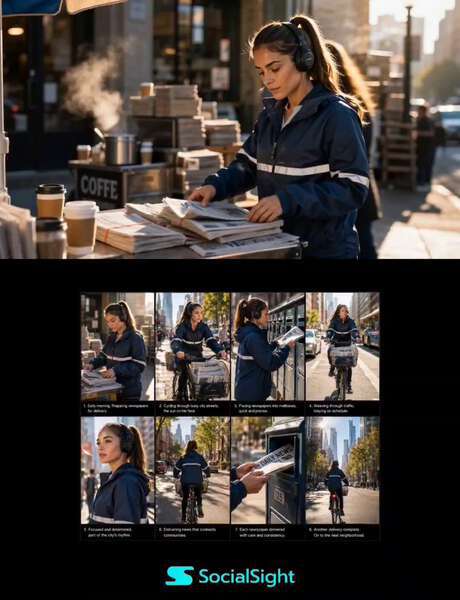 Newspaper Courier Morning Routine
