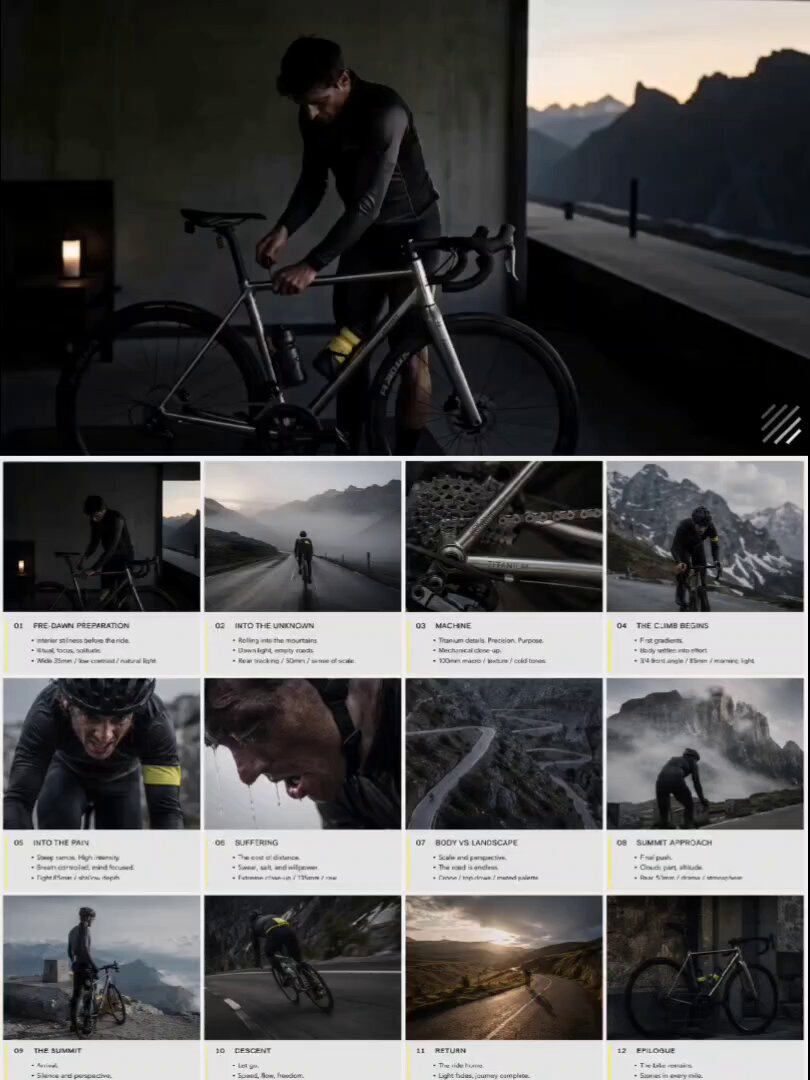 Luxury Cycling Storyboard Seedance