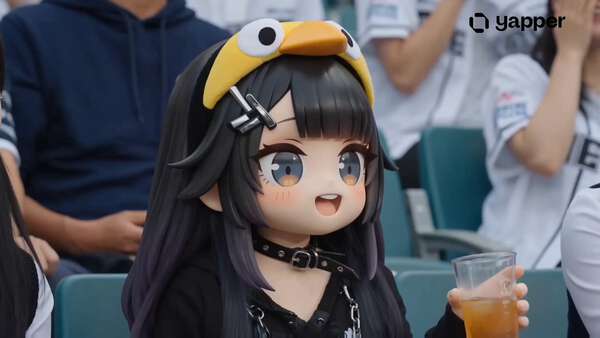 Anime Girl at Korean Baseball Stadium