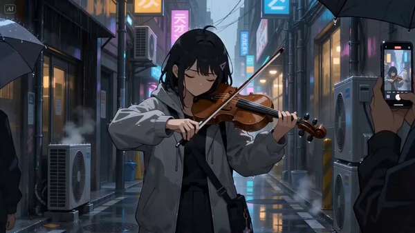 Strings Echoing Through the Rain