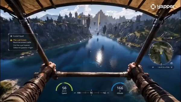 Medieval Hang Glider FPV Fantasy Landscape