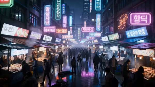 Korean Cyberpunk Market Fighter