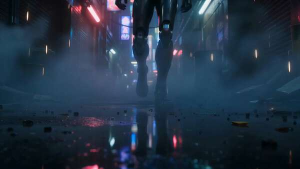 PixVerse Cyberpunk Cyborg Action Scene