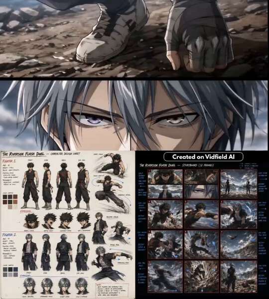 Anime Riverside Flash Duel Storyboard