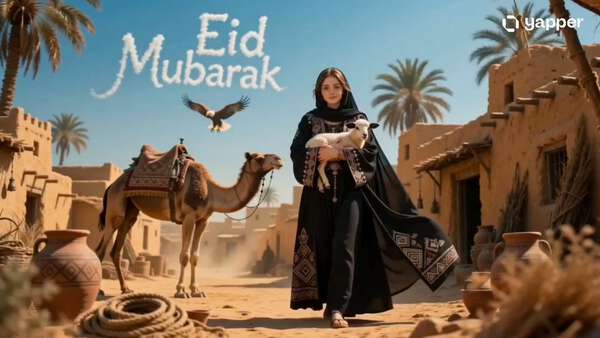 Desert Eid Mubarak Portrait