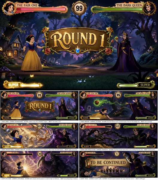 Fairytale Fighting Game Storyboard