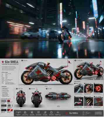 Cyberpunk Tactical Pursuit Motorcycle